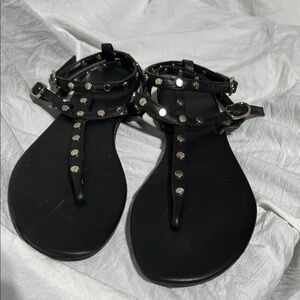 DKNY Black Sandals with Silver Studs